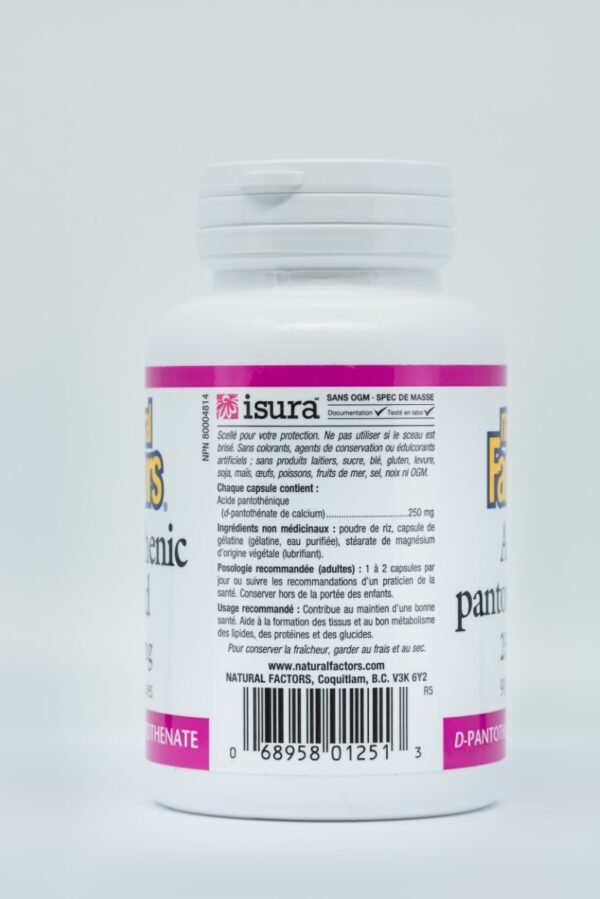 Pantothenic acid 250 mg capsules - Image 5